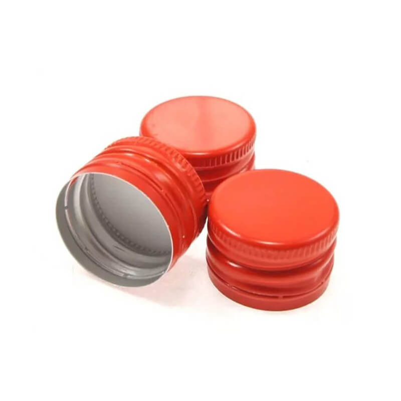 Ковпачок алюмінієвий 28 х 18 мм різьблення червоний